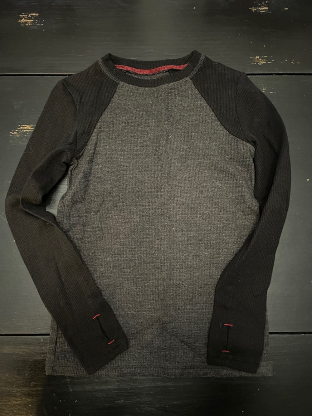 Gray & Black Thermal cuddl duds Long Sleeve Top